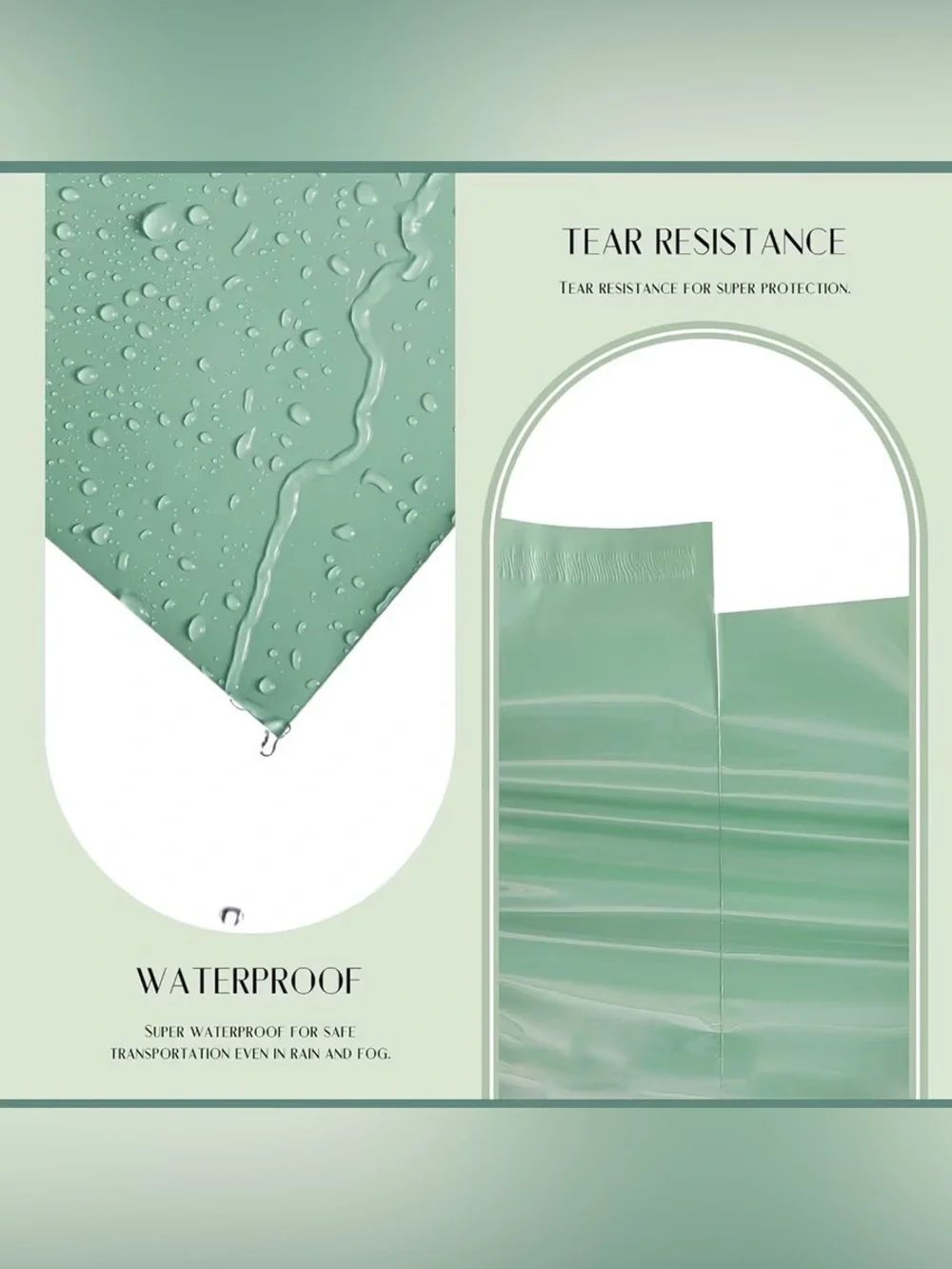 20 19x14.5in Gray Jade Green Poly Mailers Waterproof TearResistant Shipping Bags